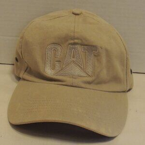 CAT Construction Cap Men Adjustable Back Tan Outdoor Travel Hat
